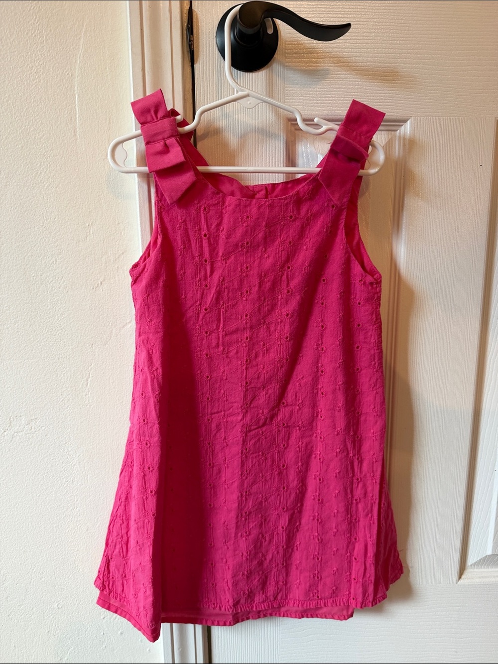 George Bright Pink Eyelet Bow-Shoulder Sundress